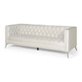 thumbnail image 4 of Contemporary Beige Fabric 3-Seater Sofa with Button Tufting & Durable Iron Legs | 88" W x 32" D x 30" H | Modern Living Room Furniture, 4 of 12
