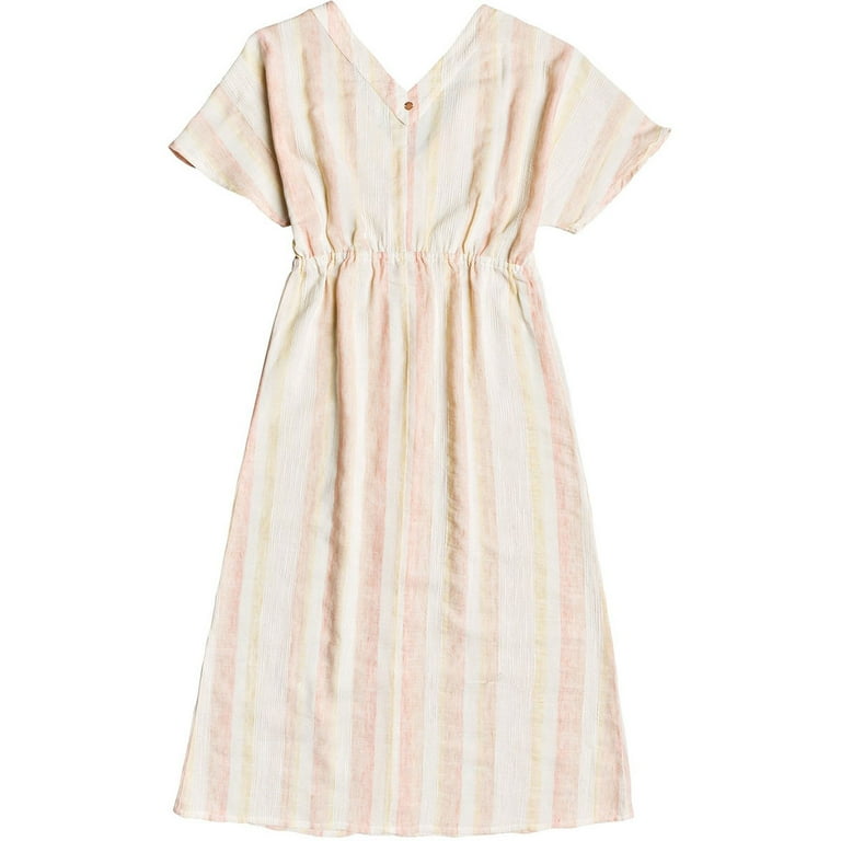 knee length dresses for ladies Roxy Long with Silk Chord Straps Plaid Floral Linen – Madeline Marie