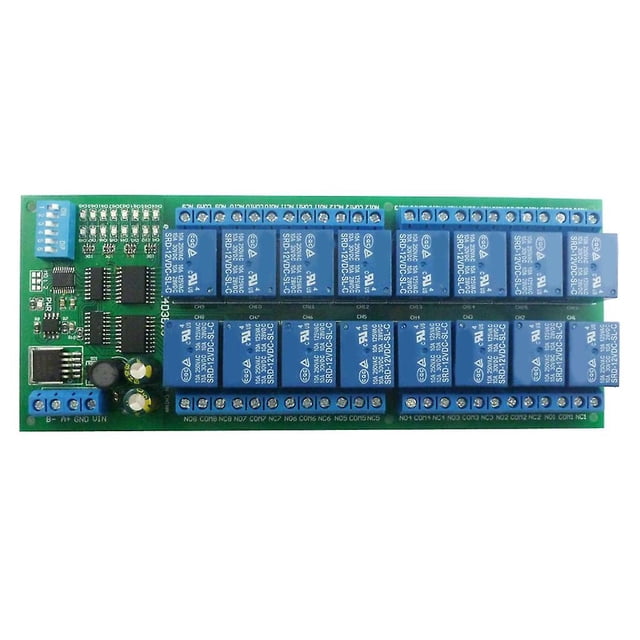 Placa de expansión PLC con módulo de relé RS485 de 16 canales y control de comando AT