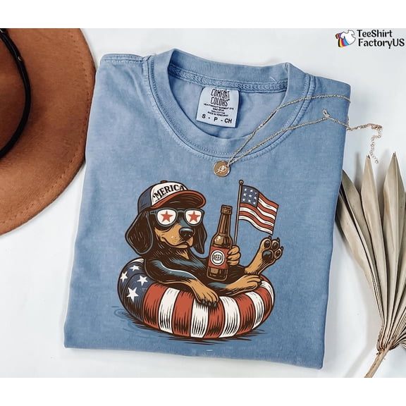 Funny 4th of July T-Shirt, Dachshund 4th Of July Shirt, 4th of July Dog Shirt, Dog Lover Shirt, Patriotic Dog Gift TH120603
