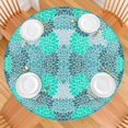 thumbnail image 2 of Vibrant Boho Style Elastic Edge Table Cover - Floral Design for Round Tables 52 to 56 Inches - Colorful Tablecloth, 2 of 7