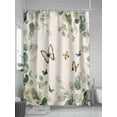thumbnail image 5 of Eucalyptus Leaves Shower Curtain Set, Waterproof Shower Curtains for Bathroom, Spring Summer Botanical Sage Green Rustic Washable Fabric Cloth Bath Curtain for Bathtub with Hooks 72x78 Inches, 5 of 6