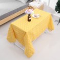 thumbnail image 2 of Mantel de lino de algodón decorativo tablero de ajedrez amarillo cubierta de mesa de comedor (140*140), 2 of 8