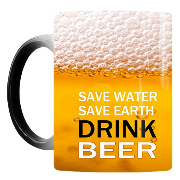 Taza de cerámica activada por calor divertida taza de decoloración regalos novedosos para hombres y mujeres