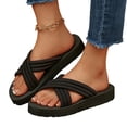 thumbnail image 6 of ShiShine Womens Crisscross Strap Platform Flip Flops Cushioned Insole Comfortable Summer Casual Thong Sandals, 6 of 9