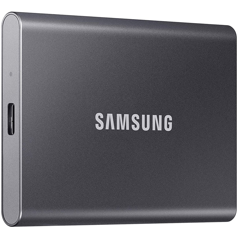 Samsung MU-PC2T0T/AM Portable SSD T7 USB 3.2 2TB Gray Bundle with Deco Gear Hard EVA Case with Zipper for Tablets and GPS 6 Inch and 1 YR CPS Enhanced Protection Pack