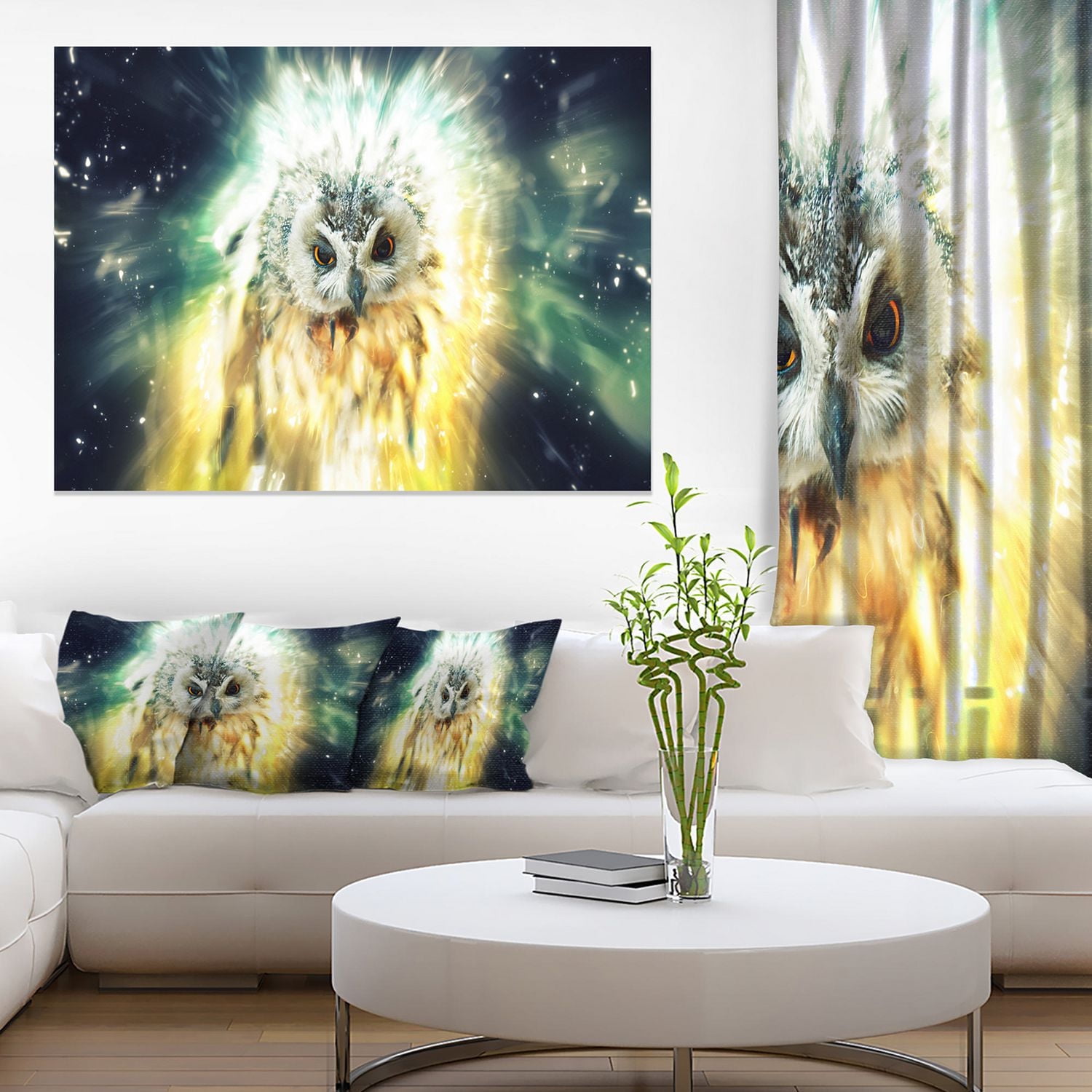 Design Art Hibou Coloré Art Sur Toile