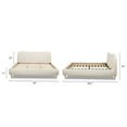 thumbnail image 7 of JERFIT King Size Upholstered Platform Bed with Curved Headboard, No Box Spring Needed, Beige Chenille Fabric Wood Frame, 7 of 7