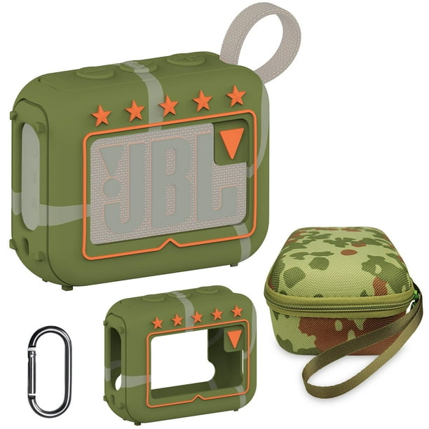 Accesory JCHPINE Funda de silicona y funda rígida de viaje para altavoz Bluetooth ultraportátil JBL Go 4