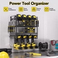 thumbnail image 6 of Heavy Duty Power Tool Organizer 400LB Capacity - Metal 4-Tier Wall Mount Garage Tool Storage with Drill Holder, Screwdriver & Pliers Rack, Black, 6 of 8