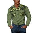 thumbnail image 4 of ZVNAΖH Men's Long Sleeve Military Style Cargo Tactical Work Shirt Button Down Camouflage Double Pockets Workwear Shirt, 4 of 7
