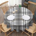 thumbnail image 3 of Black Gray and White Checkered Pattern Round Tablecloth 60"x60",Wrinkle Wipeable Table Cloth for Kitchen Dining Room Picnic Patio Party, 3 of 6