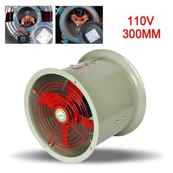 12" Pipe Spray Booth Paint Fumes Exhaust Fan Explosion-proof Axial Fan Cylinder 2280m3/h 12'' Explosion-proof Tube Axial Duct Fan Cylinder Pipe Exhaust Flow Ventilator Explosion Proof Axial Fan