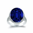 thumbnail image 4 of HeartsAndYou 6ct Oval Cut Natural Blue Sapphire & Moissanite Halo Ring 14k SOLID White Gold, 4 of 9