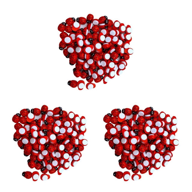 yingyy 100 Pcs Wooden Button Exquisite Removable Fastener Manual Prop Multipurpose Fasteners Widely Applicable Colorful Shank Buttons Ladybug 3Set