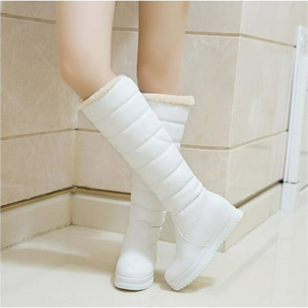 

Juebong Christmas Gifts Plush Warm Down Boots Thick Soled Black Cotton Boots Anti-Slipping Lightweight Durable High Boots