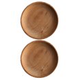 thumbnail image 4 of Eease 2 Wooden Round Dinner Plates for Food and Salad, 4 of 5