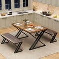 thumbnail image 7 of 3 Piece Kitchen Table Set for 4, Dining Table with 2 Benches,  for Small Space, Apartment,  for Dining Room, 7 of 7