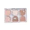thumbnail image 1 of 2.5g/Box Contouring Powder Tray Shiny Multifunctional Fashionable Long Lasting  Bright Colors Bear Appearance 6 Color Glitter Eye Shadow Plate for Girl, 1 of 12