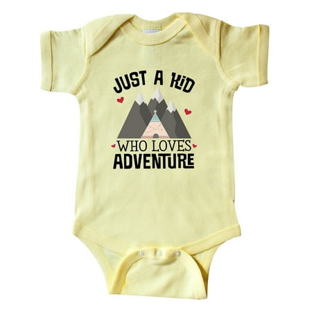 

Inktastic Just A Kid Who Loves Adventure Gift Baby Boy or Baby Girl Bodysuit