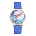 thumbnail image 1 of Reloj de cuarzo de aleación de moda Reloj de pulsera con correa de cuero PU para mujer (azul), 1 of 2