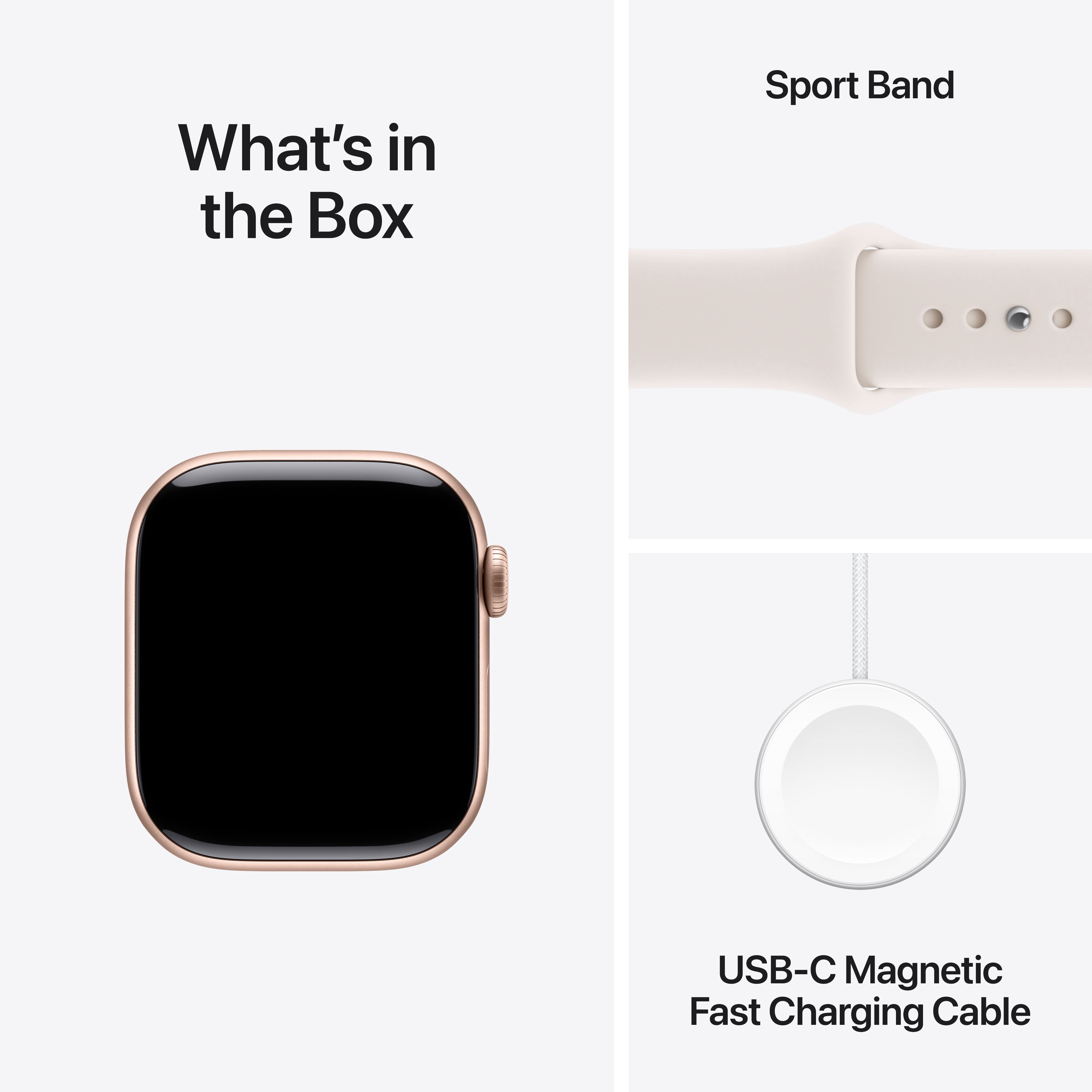 Apple Watch Series 11 [GPS 42mm] Smartwatch with Rose Gold Aluminum Case with Light Blush Sport Band - S/M