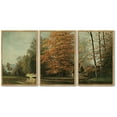 thumbnail image 5 of Countryside River Vintage Landscape Framed Wall Art 16x24in3pcs Large Retro Classic Farmhouse Paints Rustic Living Room Bedroom Natural Framed, 5 of 6