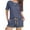 Dark Blue, variant on Pajama Set for Women Short Sleeve Pjs Sets Crewneck Striped Tops and Drawstring Shorts 2 Piece Lounge Sets with Pockets