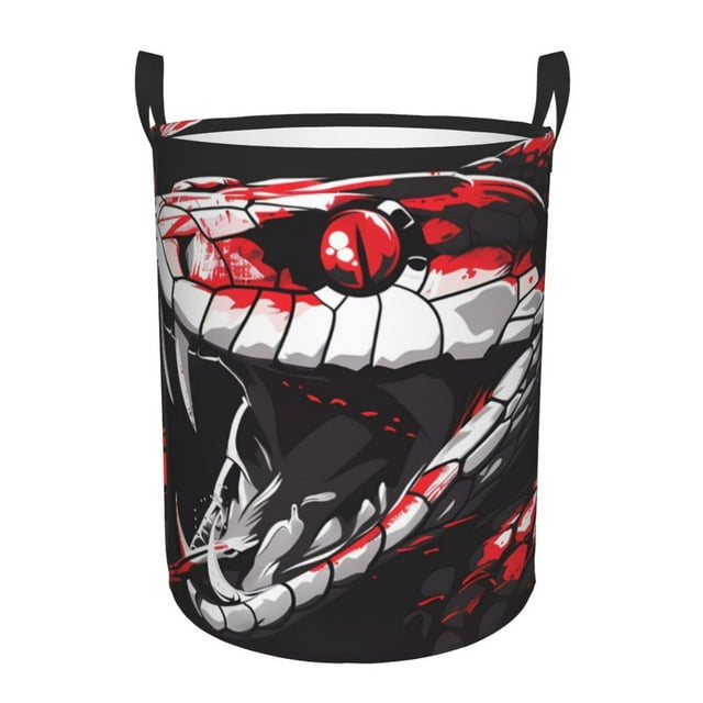 Honei Panier à Linge Imprimé Graphique Viper Rouge Féroce, Panier de Rangement Tissé pour Jouets, Oreillers, Couvertures, Vêtements - Petit