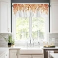 thumbnail image 2 of Orange Eucalyptus Leaves Curtain Valance for Windows/Living Room/Kitchen/Bathroom/Farmhouse, Short Rod Pocket Tier Curtain Window Treatment, 1 Panel 54 x 18 Spring Floral Summer Botanical, 2 of 6