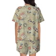 thumbnail image 6 of Susaid Marine Sailing Badges Print Women's Pajama Set, Button-Up Sleepwear with Elastic Waist Shorts, Perfect for Lounging, Yoga, Beach, and Casual Wear-3X-Large, 6 of 7