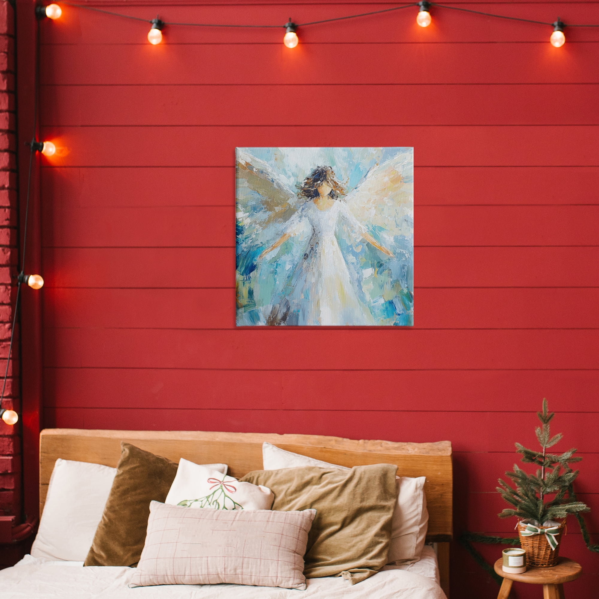 Flying Glory Angel Canvas Wall Art, design by Petal Prints Design