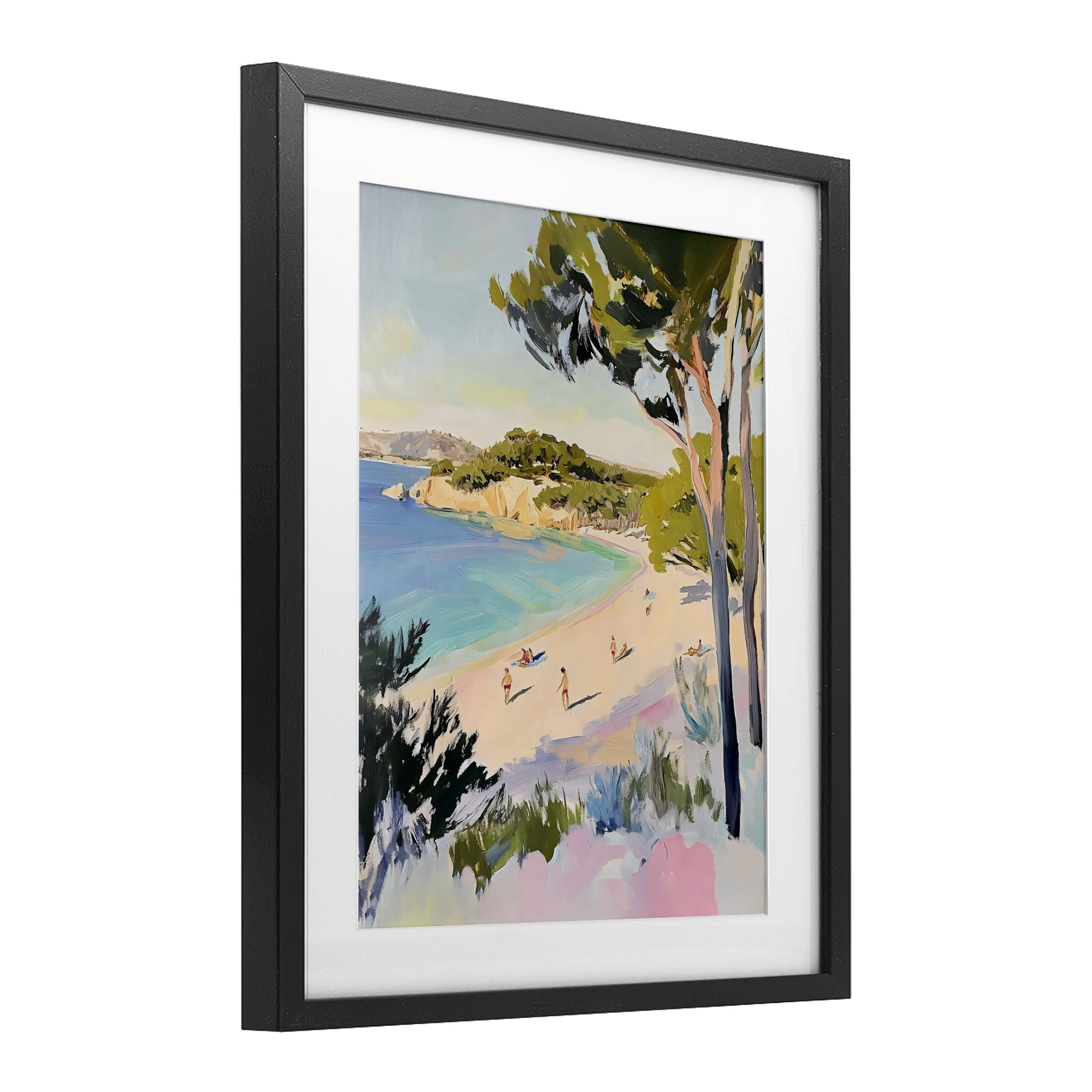 Stupell Industries Amalfi Coast Beach Escape Black Framed Print Under Glass, design by The Prints Vibe