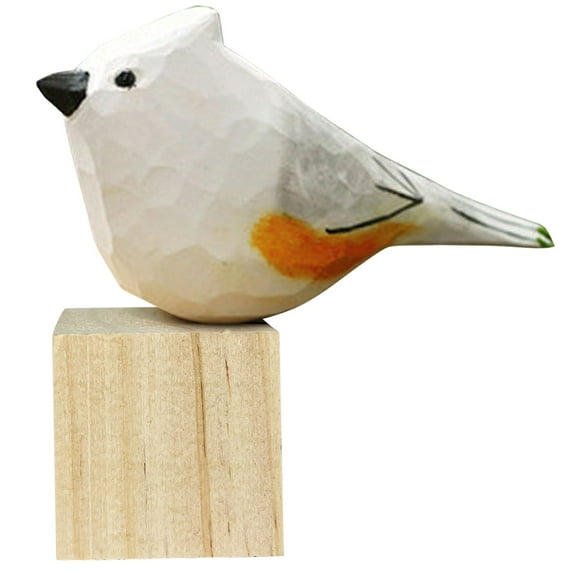 Giunmcul 50% Off Clear Bird Figurines Hand Carved Painted Wooden Statues for Home Decor Accents Sculptures Ornaments for Shelf Table Decor