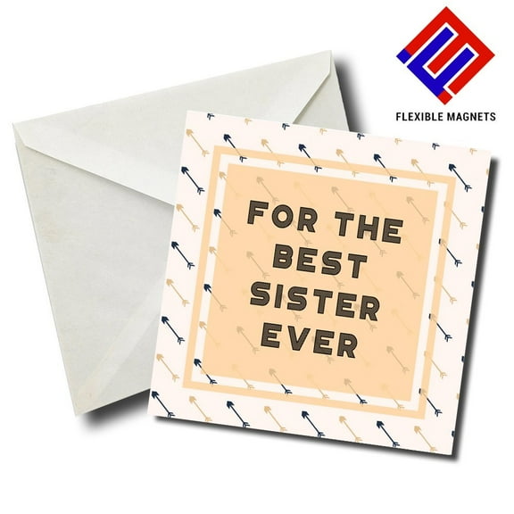 For The Best Sister Ever 2 Stylish Magnet for refrigerator. Great Gift! By Flexible Magnets.