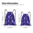 thumbnail image 4 of Drawstring Backpack - Yellow Fish Purple Jellyfish Splash Proof Small Drawstring Gym Bag for Women Men, Cinch Sports String Bag Backpack for Travel Swimming Beach, 4 of 8