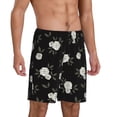 thumbnail image 2 of Fuzoiu Rose Flowers Print Pajama Shorts for Men, Men's Pajama Bottoms,Mens Lounge Sleepwear,Pajama Pants with Pocket-Medium, 2 of 6