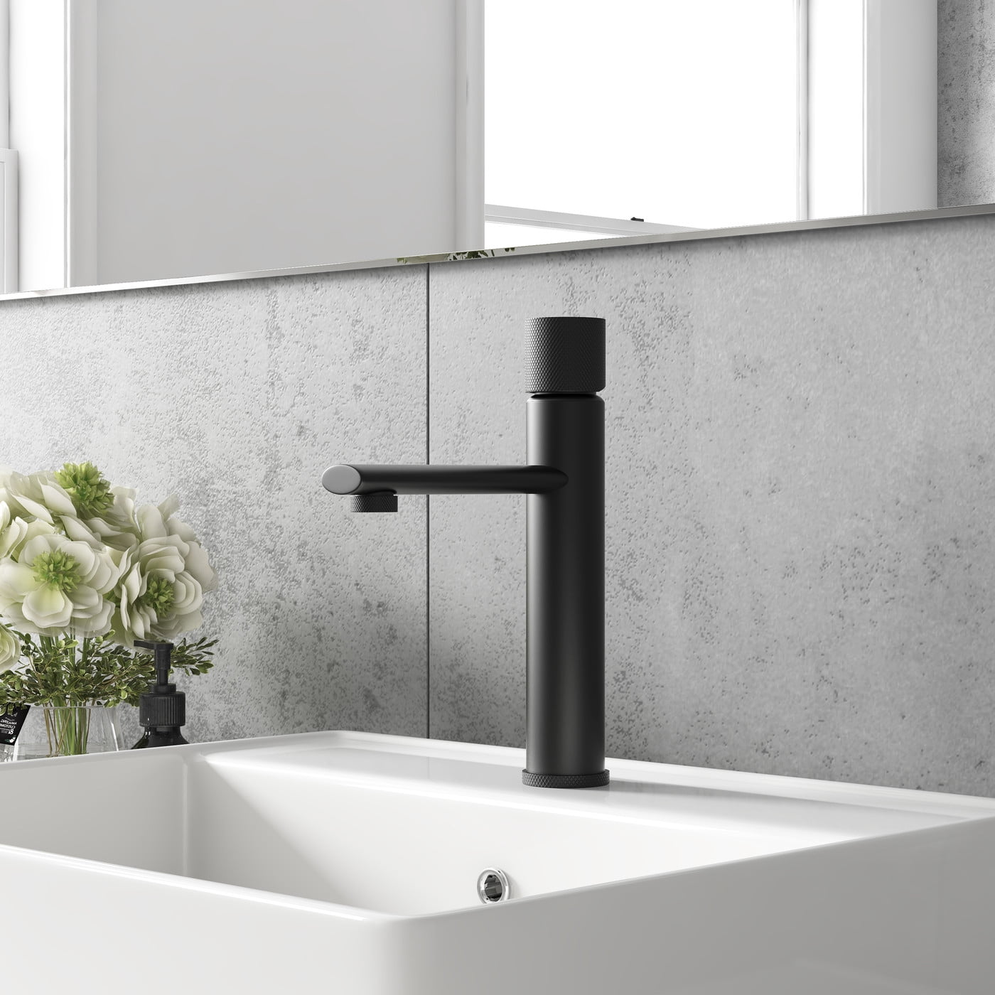YZZY Single Hole Bathroom Sink Faucet Single Hanle Lavatory Basin Faucet Modern Black Vanity Sink Faucet