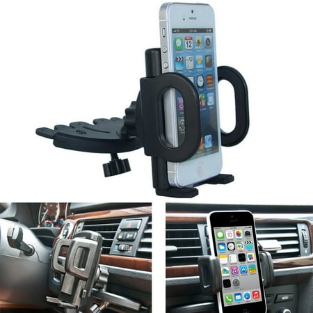 Dash Mount Bracket AGPTEK Car CD Dash Slot Mount Bracket Holder Dock For GPS iPhone Cellphone Rotatable ()
