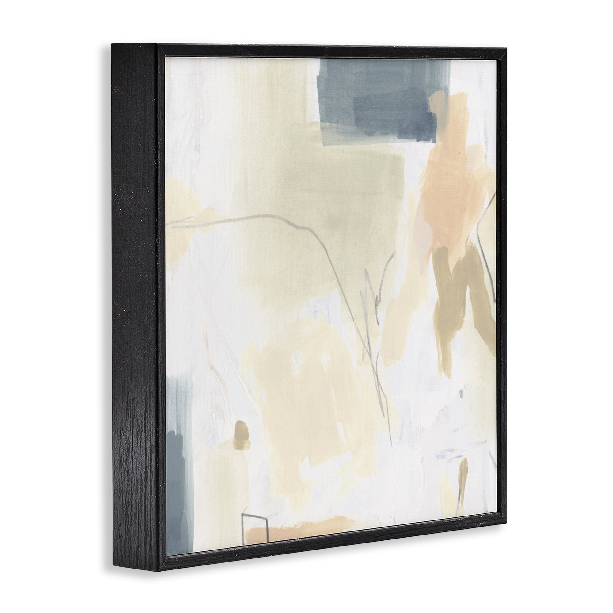 Stupell Industries Plaster Line Abstract Black Framed Giclee Art, design by June Erica Vess