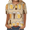 thumbnail image 2 of Fiudx Ofertas de La Semana Camiseta de Manga Corta con Cuello Redondo y Estampado Informal de Oktoberfest para Mujer, Top de Manga Corta con Cuello Redondo, 2 of 5
