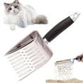 thumbnail image 4 of cat litter scoop metal scooper sifter deep shovels long cleaning tool pet supply, 4 of 6