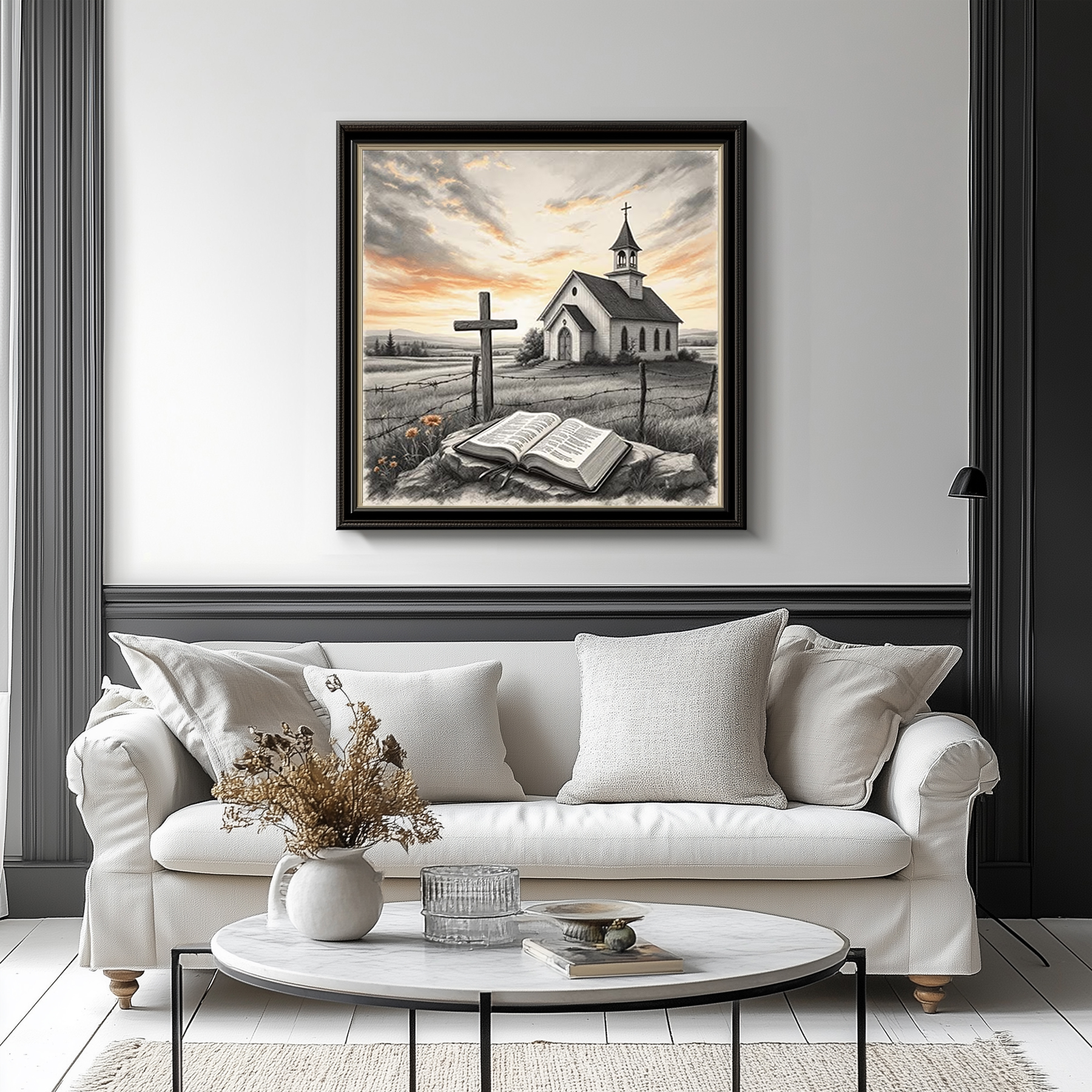 BYGFHLYW Country Church Diamond Painting Kit, 14x14 Inch photo 4