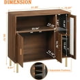 thumbnail image 3 of Coewske Modern Sideboard Buffet Credenza Multifunctional Storage Cabinet w/ Glass Door Brown, 3 of 5