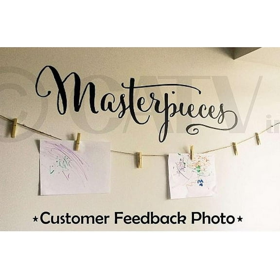 Masterpieces wall saying vinyl lettering (12.5x40)