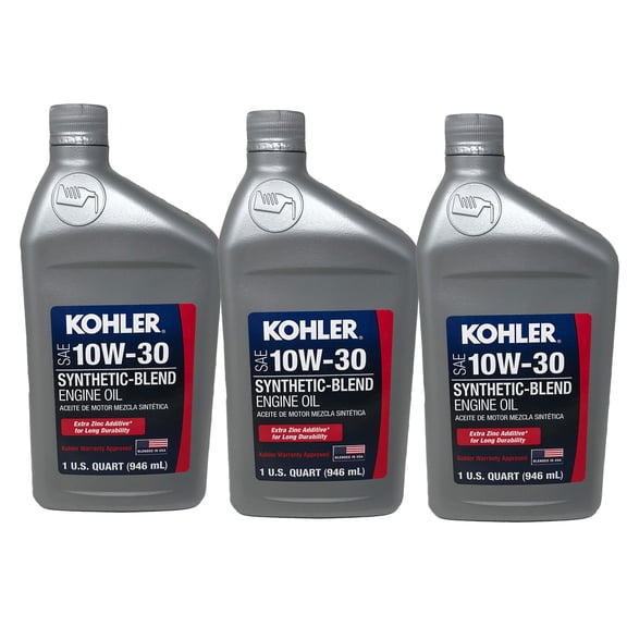 Kohler 10W30 Semi Synthetic Motor Oil 3 QUARTS 25 357 65-S 3 PACK 10w-30
