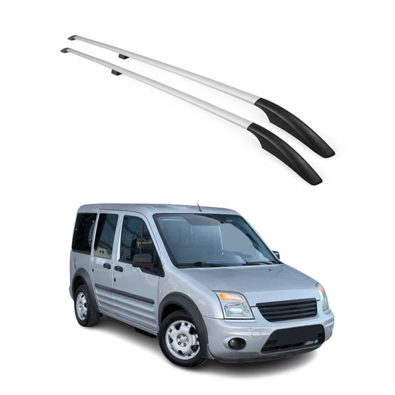 OMAC Roof Rack Side Rails fits Ford Transit Connect 2010-2013 L1 Short Silver Alu 2x