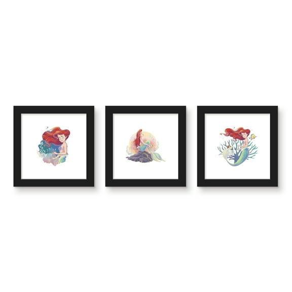 Gallery Pops The Little Mermaid - Ariel Watercolor Wall Art Bundle (3-Pack)