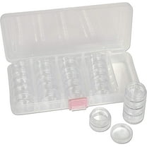 The Beadsmith Personality Case, Clear Plastic Bead Storage Case with 25 Removable and Stackable Jars, includes 5 Screw Top Lids, Organizer Storage for Beads, Snap Lock Case for Jewelry and Crafts