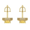 thumbnail image 4 of 2.44 ct Screw-Back Stud Earrings for Women | 7x5mm Emerald Cut Natural Citrine | 14K Yellow Gold, 4 of 5